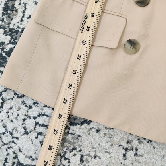 DKNY Women's Pea Coat Size 6 Beige Rayon Blend Quiet Luxury Business Casual Chic - Picture 7 of 9